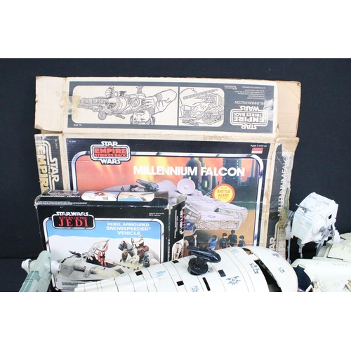 1561 - Star Wars - Seven original Star Wars vehicles to include Millennium Falcon, Rebel Transporter, Y-Win... 