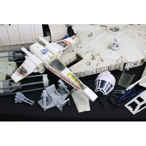 1561 - Star Wars - Seven original Star Wars vehicles to include Millennium Falcon, Rebel Transporter, Y-Win... 