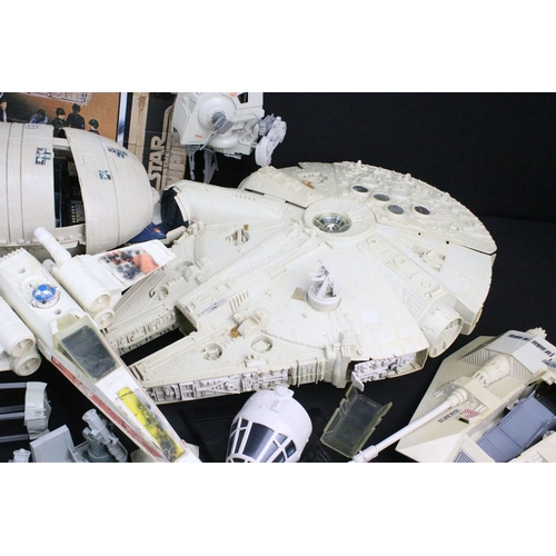 1561 - Star Wars - Seven original Star Wars vehicles to include Millennium Falcon, Rebel Transporter, Y-Win... 