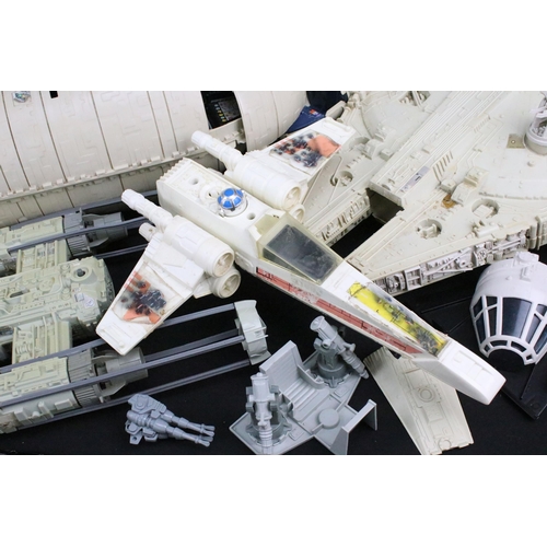 1561 - Star Wars - Seven original Star Wars vehicles to include Millennium Falcon, Rebel Transporter, Y-Win... 