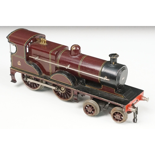 101 - O gauge 4-4-0 '999' locomotive & tender in maroon livery, unmarked