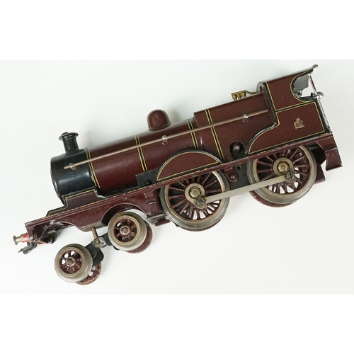 101 - O gauge 4-4-0 '999' locomotive & tender in maroon livery, unmarked