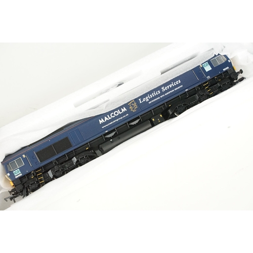 135 - Boxed Bachmann OO gauge DCC Ready Blue Riband 32-729 Class 66 Diesel 66405 Blue Malcolm Logistics Se... 