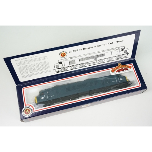 136 - Four boxed Bachmann OO gauge locomotives to include 31-078 Class 46 Peak Diesel D181 Blue, 31-553 V2... 