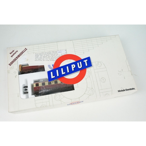 152 - Two boxed Liliput HO gauge locomotive & rolling stock sets to include 12640 DB and 2-6-0 91 1008 in ... 