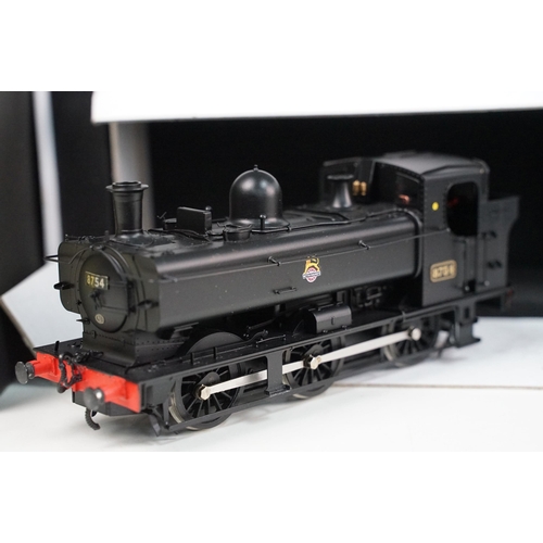 158 - Boxed Tower Brass O gauge 8750 Pannier Tank BR Plain Black E/Crest Clean No. 8754 Locomotive plus 3 ... 