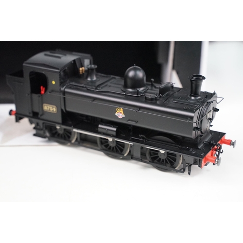 158 - Boxed Tower Brass O gauge 8750 Pannier Tank BR Plain Black E/Crest Clean No. 8754 Locomotive plus 3 ... 