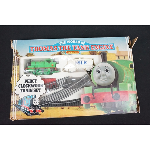 166A - Two boxed Hornby OO gauge train sets to include Thomas the Tank Engine Percy Clockwork set (no key) ... 