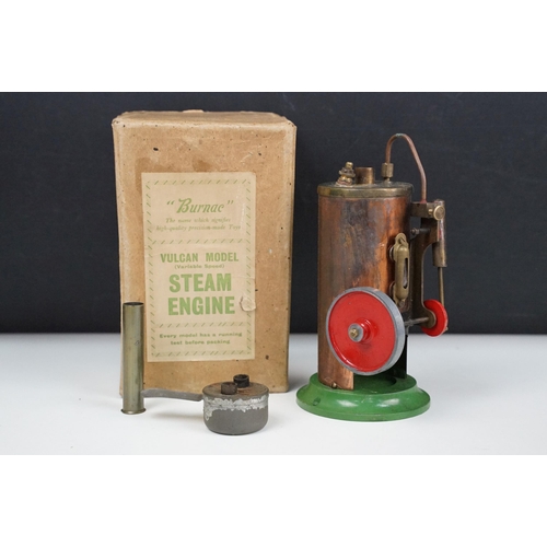 179 - Boxed 'Burnac' Vulcan Model Steam Engine with instruction sheet, gd overall condition with accessori... 