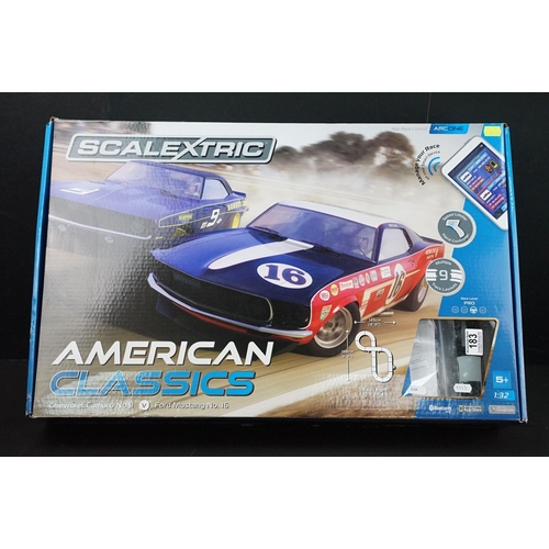 183 - Boxed Scalextric C1362 American Classics slot car set with both slot cars and appearing to be comple... 