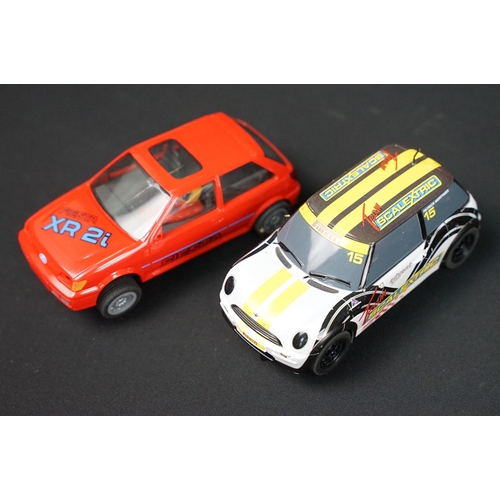 186 - Quantity of mixed Scalextric slot cars and accessories to include 3 x controllers, 16 x slot cars, e... 