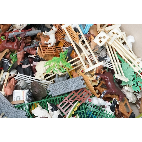 196 - Quantity of mixed plastic animal figures and accessories to include examples from Britains featuring... 