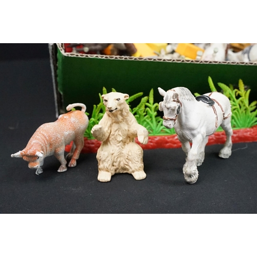 196 - Quantity of mixed plastic animal figures and accessories to include examples from Britains featuring... 