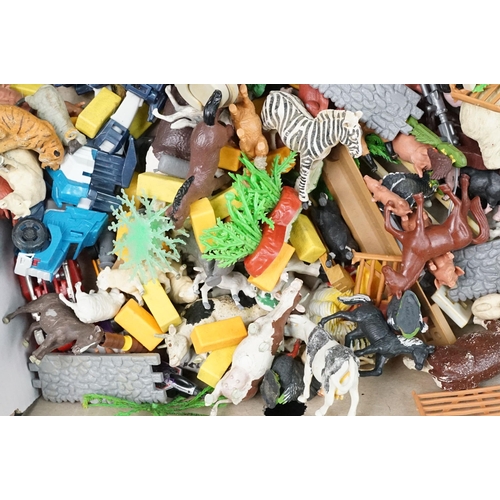 196 - Quantity of mixed plastic animal figures and accessories to include examples from Britains featuring... 