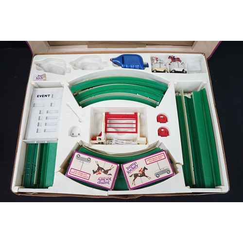 199 - Collection of boxed Triang Jump Jockey Electric Steeplechasing to include JJ200 Set (missing 1 x hor... 