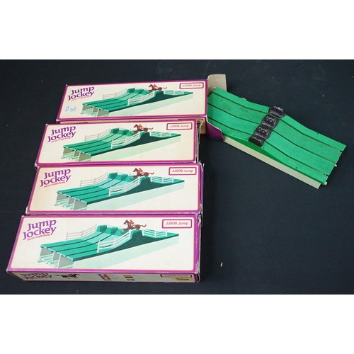 199 - Collection of boxed Triang Jump Jockey Electric Steeplechasing to include JJ200 Set (missing 1 x hor... 