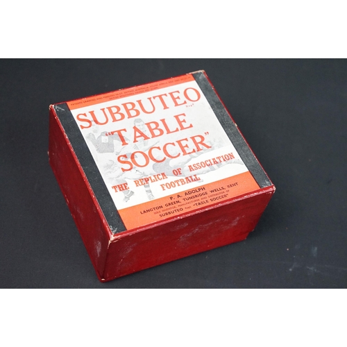 208 - Subbuteo - Boxed mid 1950s Subbuteo Table Soccer set, near complete, includes 2 x metal goals with n... 