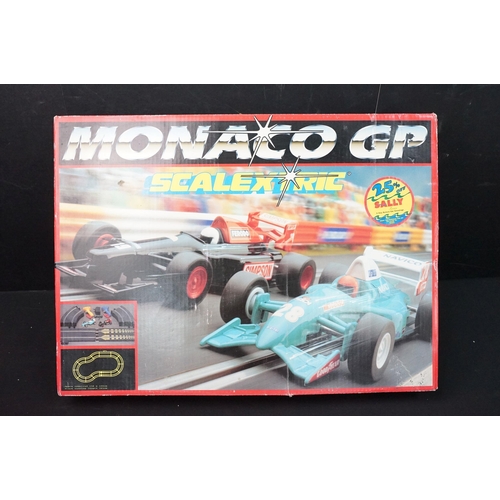 212 - Two boxed Scalextric sets including Monaco GP and Caterham Cup, boxed Subbuteo 60260 UEFA Euro 96 se... 