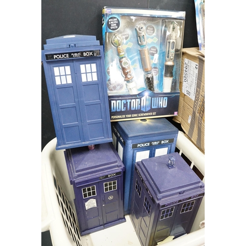 213 - Quantity of mixed Doctor Who toys to include over 40 x sealed Monster Invasion Trading Card Game, Do... 