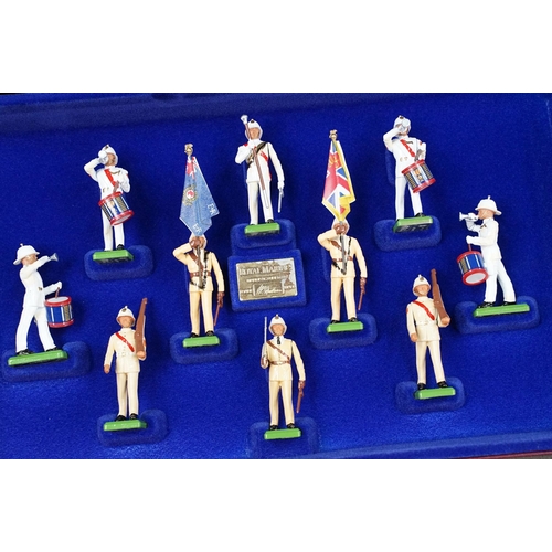 224 - Six boxed Britains metal figure sets to include 5289 The Royal Marines, 5196 The Pipes & Drums Of Th... 
