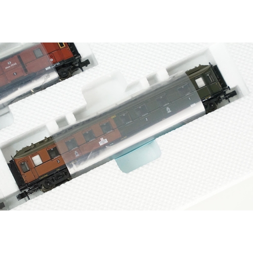 34 - Boxed Fleischmann N gauge 781284 Zugset Pressen Gloria locomotive and coach set, complete