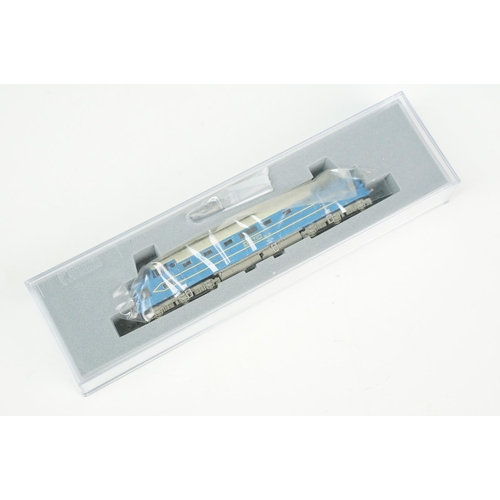 42 - Four cased Graham Farish N gauge locomotives to include Deltic, D2239 BR, 08585 Freightliner and 2-6... 