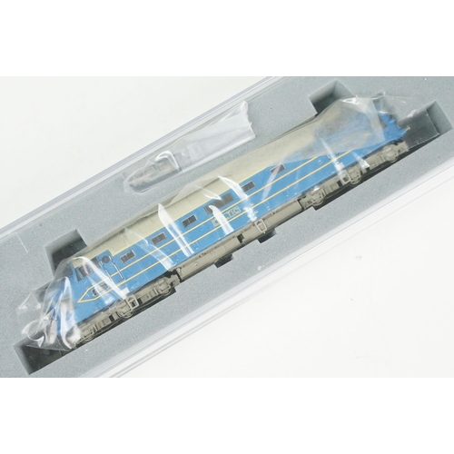 42 - Four cased Graham Farish N gauge locomotives to include Deltic, D2239 BR, 08585 Freightliner and 2-6... 