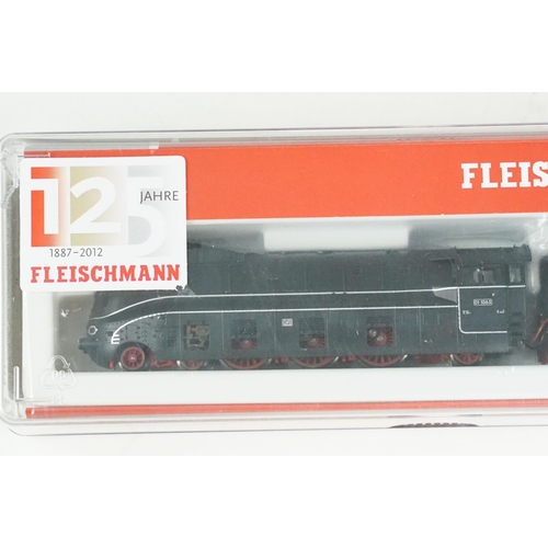 44 - Three cased Fleischmann N gauge locomotives to include 738510, 781201 & 737205