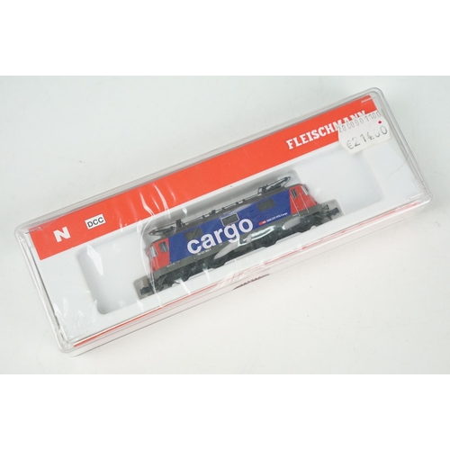 45 - Three cased Fleischmann N gauge locomotives to include 731308, 731304 & SBB CFF FFS Cargo