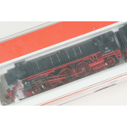 46 - Four cased Fleischmann N gauge locomotives to include Piccolo 7319, 734001, 4-6-2 in black livery & ... 