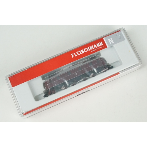 47 - Three cased Fleischmann N gauge locomotives to include 731903, 731378 & DB 2-10-0 in black livery