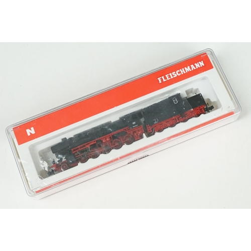 47 - Three cased Fleischmann N gauge locomotives to include 731903, 731378 & DB 2-10-0 in black livery