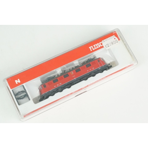 48 - Three cased Fleischmann N gauge locomotives to include 721102, 717471 & 737203