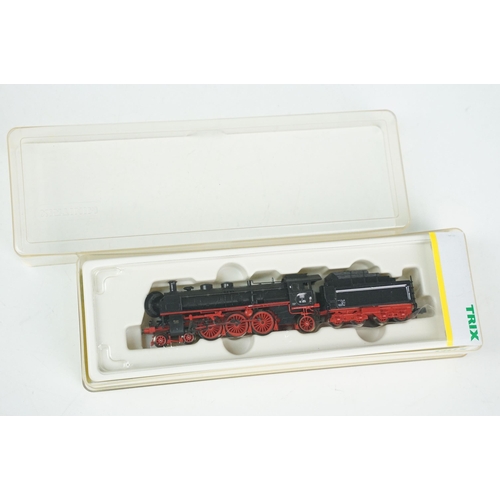 51 - Three cased Trix Minitrix N gauge locomotives to include 12456 Dampflock BR 18.5 EP III, 12269 Diese... 