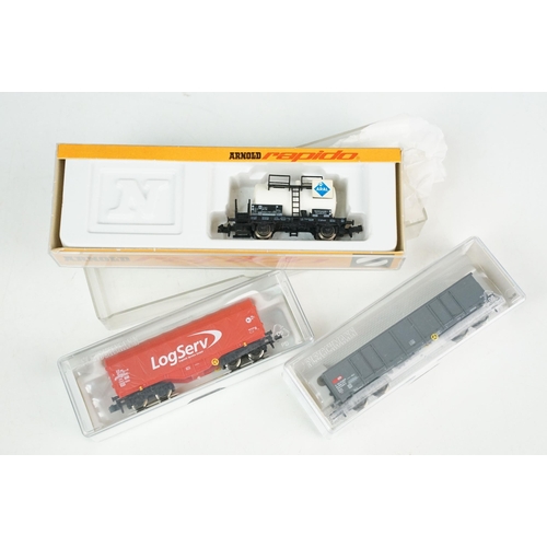 56 - 36 Boxed / cased N gauge items of rolling stock to include 24 x Fleischmann, 9 x Lima and 3 x Arnold... 