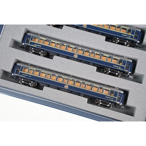 57 - Boxed Kato N gauge Paris Hongkong 1988 CIWL Orient Express Wagons LITS sets, complete with K23215-1 ... 