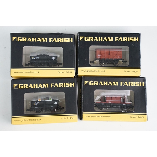 61 - 30 Boxed Graham Farish N gauge items of rolling stock to include 374-061 MK1 SK Corridor Second Coac... 