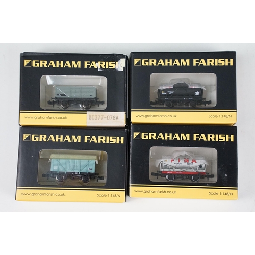 61 - 30 Boxed Graham Farish N gauge items of rolling stock to include 374-061 MK1 SK Corridor Second Coac... 