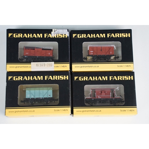 61 - 30 Boxed Graham Farish N gauge items of rolling stock to include 374-061 MK1 SK Corridor Second Coac... 