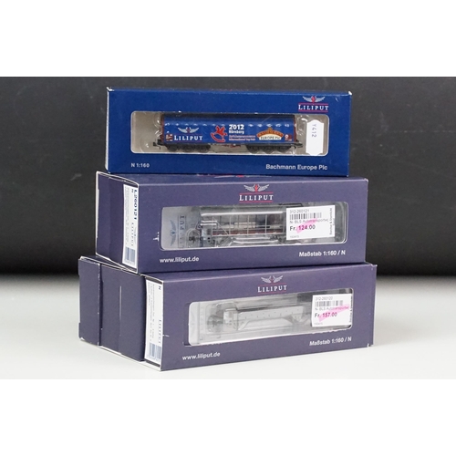 62 - Two boxed Liliput N gauge rolling stock sets to include L260120 4 wagon set nr 1 set and L2601213 wa... 