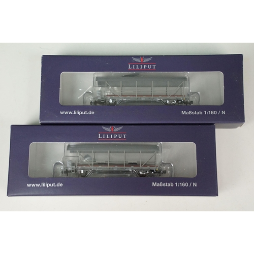 62 - Two boxed Liliput N gauge rolling stock sets to include L260120 4 wagon set nr 1 set and L2601213 wa... 