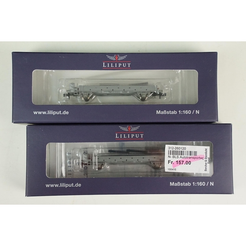 62 - Two boxed Liliput N gauge rolling stock sets to include L260120 4 wagon set nr 1 set and L2601213 wa... 