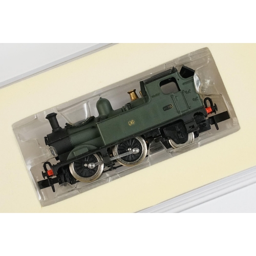 7 - Three cased / boxed Dapol N gauge ND135B Leighton Hall G crest w lined green, ND004 14XX GWR Shirtbu... 