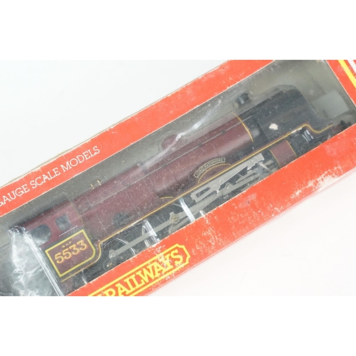 82 - Five boxed Hornby OO gauge locomotives to include R099 LNER A4 Class Loco Silver Fox, R330 BR 2-10-0... 