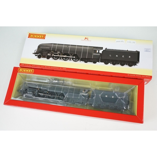 91 - Boxed Hornby OO gauge R3841 LNER Class W1 Hush Hush 4-6-4 British Enterprise No 10000 locomotive