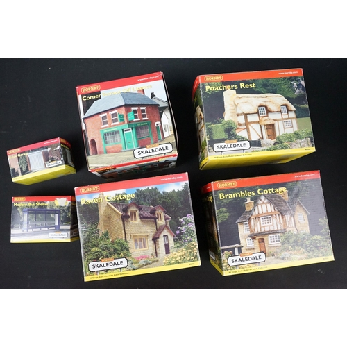 153 - 14 Boxed OO gauge trackside buildings and accessories to include 12 x Hornby Skaledale (R8500 Poache... 