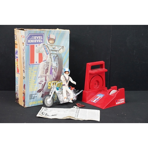 1544 - Boxed Ideal Evel Knievel Stunt Cycle and Gyro Powered Motor, model No. 3407-4, complete with Evel Kn... 