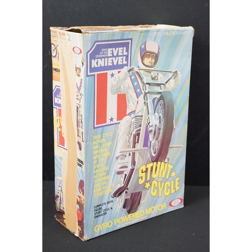 1544 - Boxed Ideal Evel Knievel Stunt Cycle and Gyro Powered Motor, model No. 3407-4, complete with Evel Kn... 