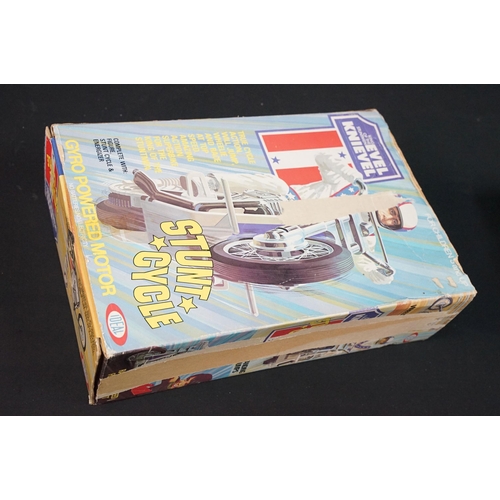 1544 - Boxed Ideal Evel Knievel Stunt Cycle and Gyro Powered Motor, model No. 3407-4, complete with Evel Kn... 