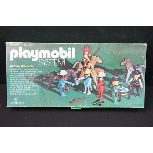 1545 - Boxed Schaper Playmobil System (1976) Cowboy Deluxe Play Set, model No. 040, appearing complete with... 